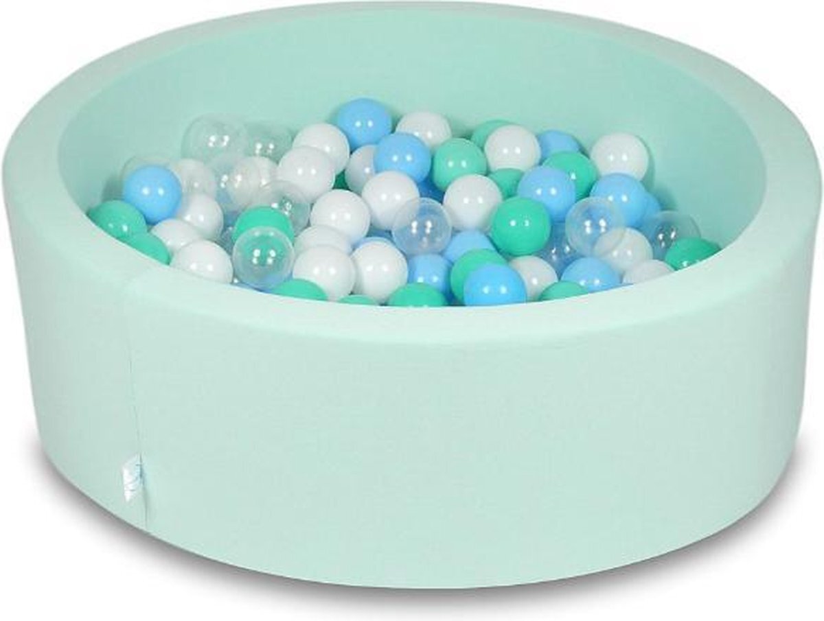 Viking Choice Ballenbak rond mint groen - 200 ballen - 90 x 30 cm - ballenbad - blauw 7 cm ballen