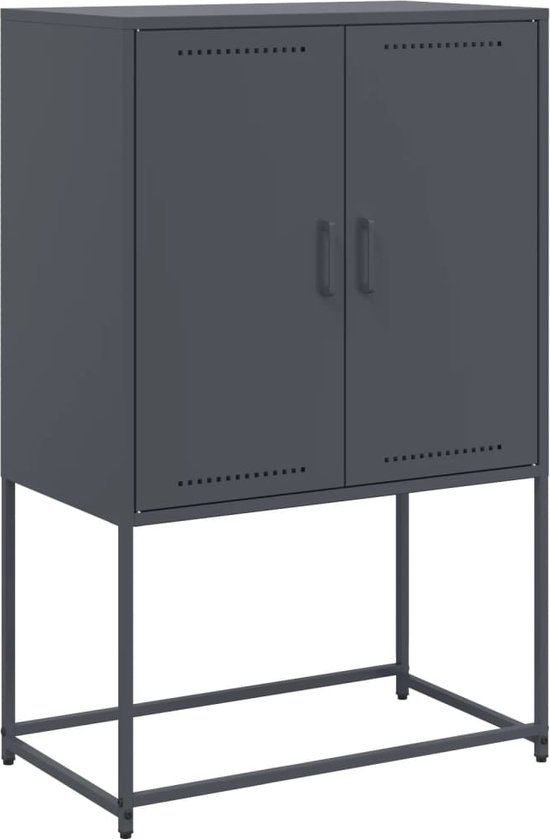 vidaXL Tv-meubel - 68x39x60,5 cm - Staal - Zwart