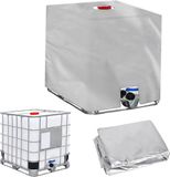 Famanu - Watercontainer afdekking 1000L waterdichte beschermhoes zilverkleurig