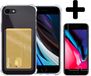 LUQ iPhone SE 2020 Case with Screen Protector - Transparent Silicone Cover with Card Holder