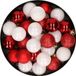 Kaemingk B.V. 28x stuks boules de Noël en plastique rouge et blanc mix 3 cm