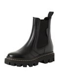 Tamaris Dames Chelseaboot 1-25488-47 001 Zwart Leer Maat 41