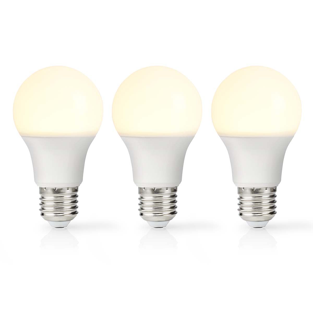 Nedis LED Lamp E27 - A60 - 11W - 1055 lm - 2700K - Warm Wit - 3 Stuks