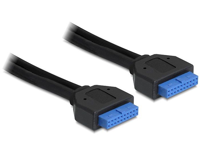 DeLOCK 0.45m USB 3.0 19-p F/F - Zwart