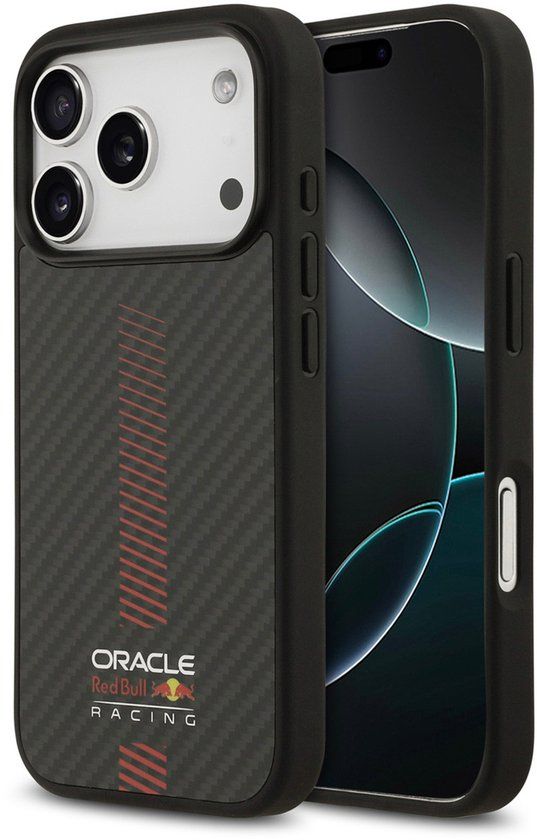 Red Bull Racing Back Cover - iPhone 17 Pro - Zwart - Kevlar - Magsafe