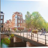Merkloos / Sans marque Foto op Aluminium - Bruggen in Amsterdam - 80x80 cm - Klassiek
