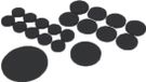 FX Tools Meubelviltjes/antislip onderleggers - zwart - 50x - kunststof - rond - 3 formaten - van 15-50 mm - vloerbeschermers