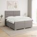 vidaXL Boxspringbed met matras, taupekleurig, 200 x 200 cm, met stoffen bekleding