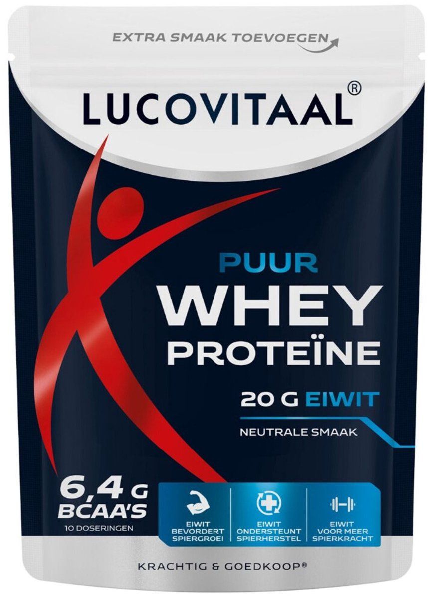 Lucovitaal 2x Proteïne Whey Poeder Puur 250 gr