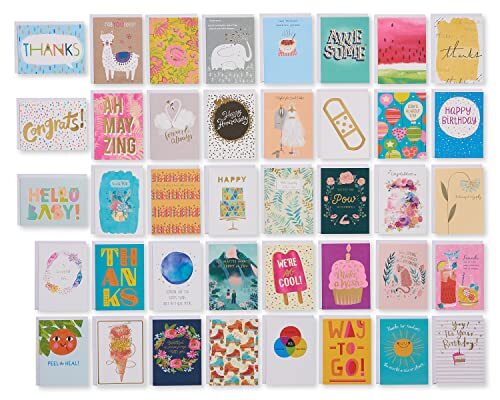 AMERICAN GREETINGS American Greetings Assortiment kaarten voor alle gelegenheden, verjaardag, bedankt, aan je denken, gefeliciteerd en meer (40 tellen)