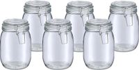 Zeller Weckpot/inmaakpot Alfie - 6x - 1L - glas - beugelsluiting - D11 x H17 cm