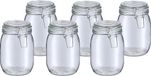 Zeller Weckpot/inmaakpot Alfie - 6x - 1L - glas - beugelsluiting - D11 x H17 cm