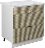 Vicco Fame-Line Keukenonderkast – 80 cm met 3 laden, WB Marmer Eiken paneel