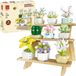 Esun Fleurs Set de blocs de construction pour succulentes et bonsaïs, bouquet de blocs de construction jouets