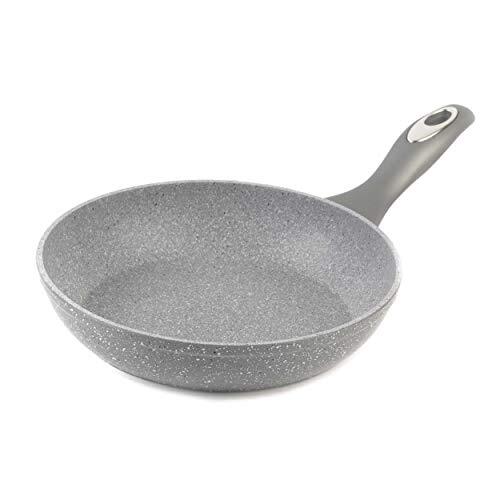 Salter BW02764G Marblestone Frying Pan, Forged Aluminium, Grey, 28 cm, Bakelite Handle, Marble Coating, Ideal For Fish, Meat & Vegetables