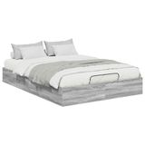 vidaXL Cadre de lit plateforme Gris Sonoma 140 x 200 cm Bois