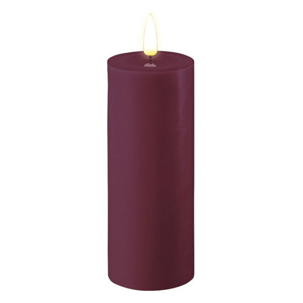 LED Candle 5 x 12.5 cm | Violet | 3D Flame | Deluxe HomeArt
