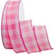 Morex Ribbon, Gingham Style Wired Taffeta, 1-1/2 inch by 50 Yards, Light Pink