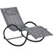 Fauteuil à bascule avec appui-tête, adapté à une utilisation intérieure et extérieure, gris chiné