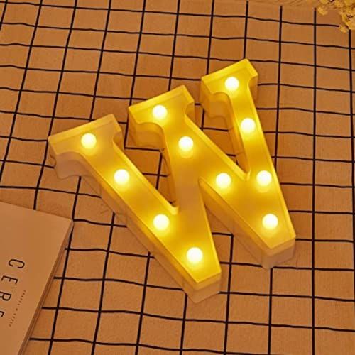 JANDEI - LED-cijfers en letters, warm wit licht, decoratie en sfeer, hart-nachtverlichting, batterij (W)
