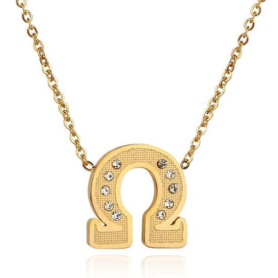 Cilla Jewels Lookinggoodtoday Goudkleurige dames ketting Edelstaal Verguld OHM Symbool