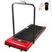 VEVOR tapis de course, appareil de fitness pliable, capacité de charge 100 kg, tapis de course de bureau, noir et rouge, tapis de course compact avec poignées, équipement de sport pour bureau, maison, appareil de fitness pour usage professionnel