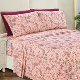 Elegant Comfort Zachtste en gezelligste 6-delige lakenset - 1500 premium hotelkwaliteit microvezel - diepe zak, kreukbestendige 6-delige paisley patroon lakenset, kingsize, Paisley Coral