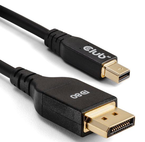 Club3D Mini DisplayPort to DisplayPort DP80 Bidirectional VESA Certified Cable 1m