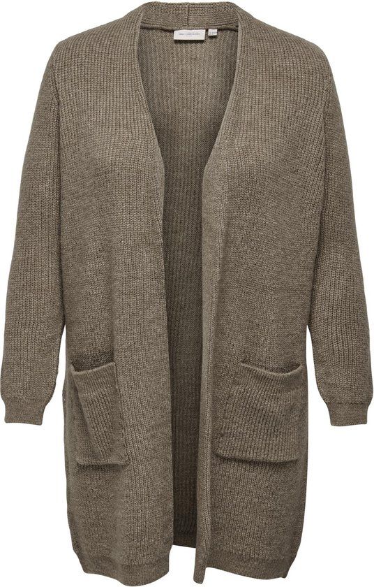 ONLY CARMAKOMA CARJADE LS CARDIGAN KNT NOOS Dames Vest - XL - Caribou;Melange