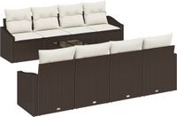 vidaXL Canapé 7 pièces Marron et Crème Polyrotin