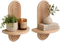 Merkloos / Sans marque Relaxdays Wandrek - set van 2 - lichtbruin