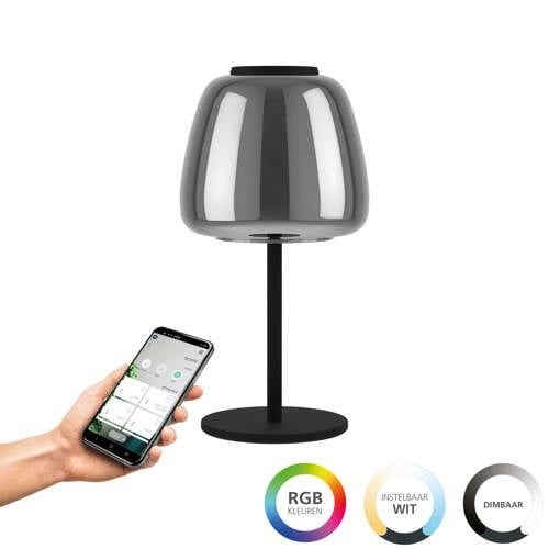 EGLO Connect connect.z Alfero-Z Tafellamp - RGB - Staal|Glas - Zwart|Chroom