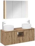 vidaXL - Badkamerkast - set - 4 - st - Artisanaal - eiken - Bewerkt - hout