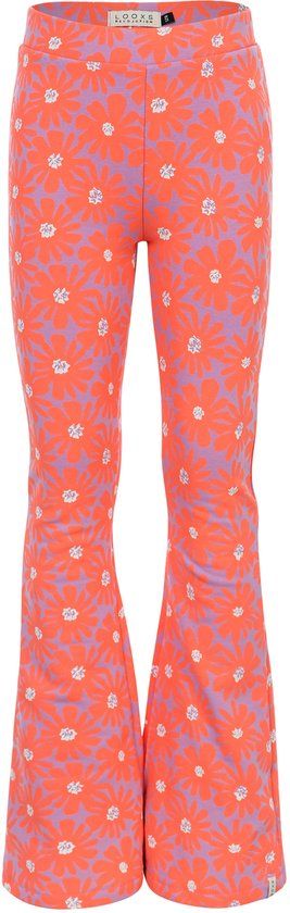 LOOXS Little 2601-7605-985 Meisjes broekseizoen - Maat 122 - ornaje bloemprint van 95% Cotton 5% elastan