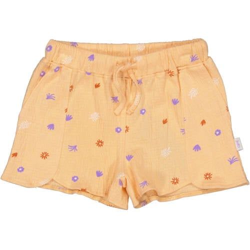 QPI regular waist casual short orange with texture