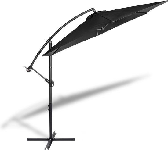 909 OUTDOOR Hangende parasol - Zwart - 300 cm
