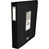 Grafoplas - Ordner met 4 ringen van kunststof, A4+, zwart, collectie Papeleria Like, halfstijf polypropyleen, ondoorzichtig, D-vorm, 40 mm, extra capaciteit DIN A4 en folieformaat