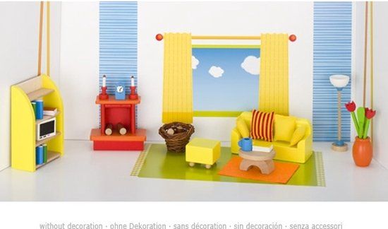 Goki Poppenhuis Meubeltjes Woonkamer - 24dlg.