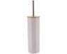 Tendance Toilet/badkamer toiletborstel met houder - Bamboo Vibe - lichtgrijs - D10 x H40 cm