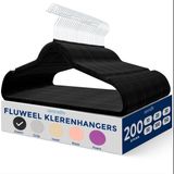 SereneLife Kleerhangers, Fluwelen Hangers, Antislip Zware Duurzame Kledinghangers Set-200Stuks-Duurzaam met 360° Draaihaak