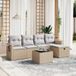 Maison Exclusive - Ensemble de meubles de jardin 6 pièces avec canapé et coussins, beige, en polyrotin