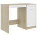 Bureau blanc et chêne sonoma 100x50x76 cm
