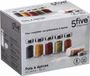 5five Kruidenpotten set - 6 stuks - glas - met rvs deksel - rechthoek - 80 ml