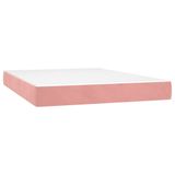 vidaXL Boxspringbed met matras, fluweel, roze, 160x200 cm