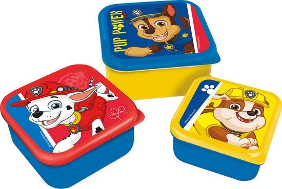 Stor PAW Patrol 3-in-1 Snackdoosjes - Blauw/Geel