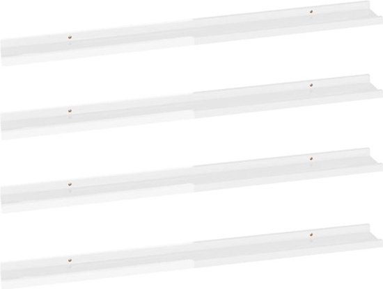 vidaXL Wandschappen 4 stuks 100x9x3 cm hoogglans wit