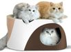 Ibenzoa® Tapis griffoir ovale pour chat avec design concave et structure en carton ondulé