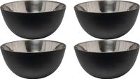 Svenska Living - 4x Bol/schaaltje - Mat Zwart - RVS - Diameter 13 cm - Hoogte 7 cm