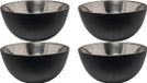 Svenska Living - 4x Kommetjes/schaaltjes - Mat Zwart - RVS - Diameter 13 cm - Hoogte 7 cm