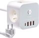 Prise de courant Type E (norme française) cube 5m - Multiprise 7-en-1 pour France/Belgique - USB C PD 20W - Blanc
